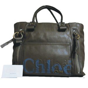 CHLOE ECLIPSE GREY LEATHER TOTE